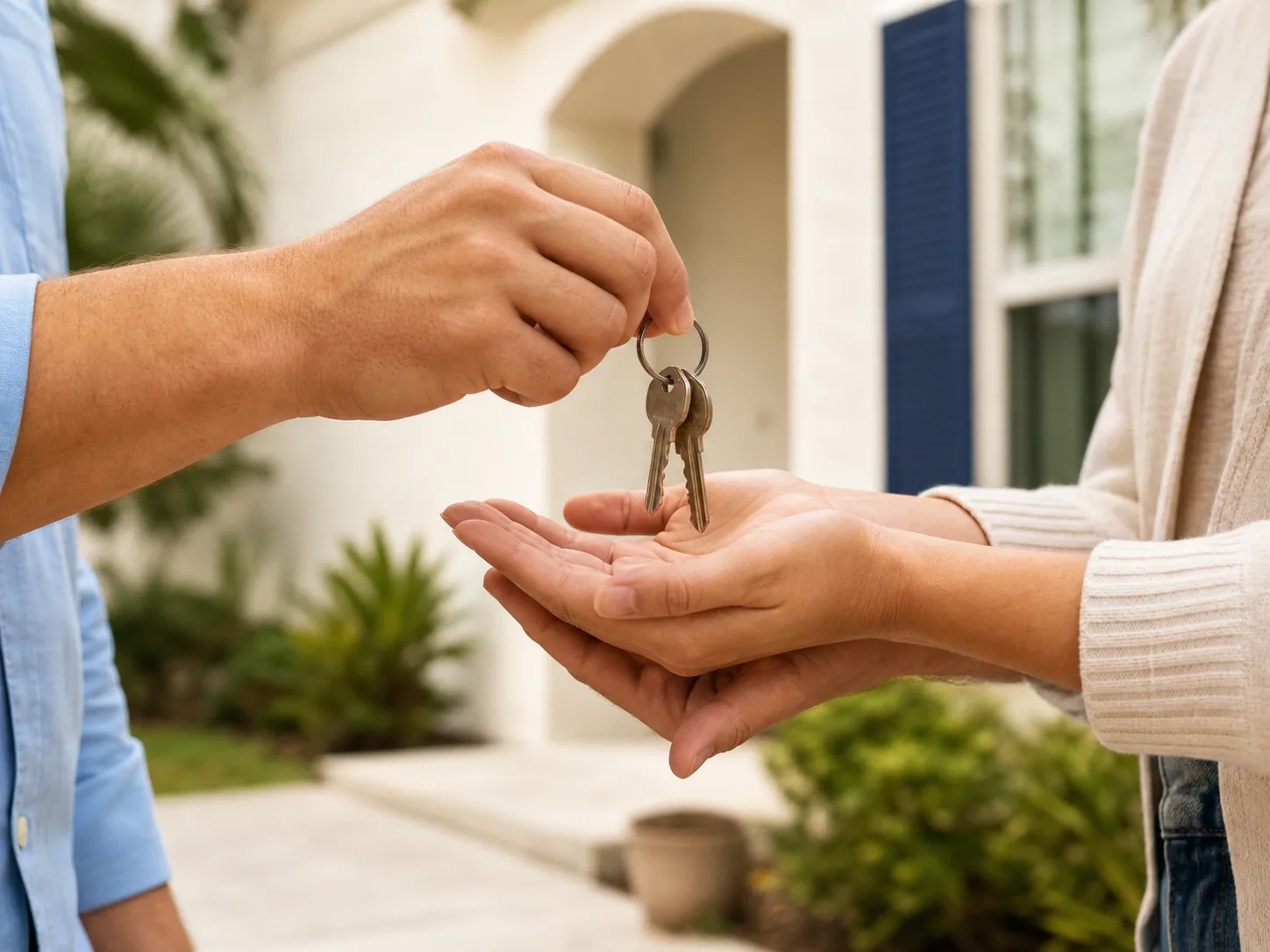 Receiving the keys to a new home