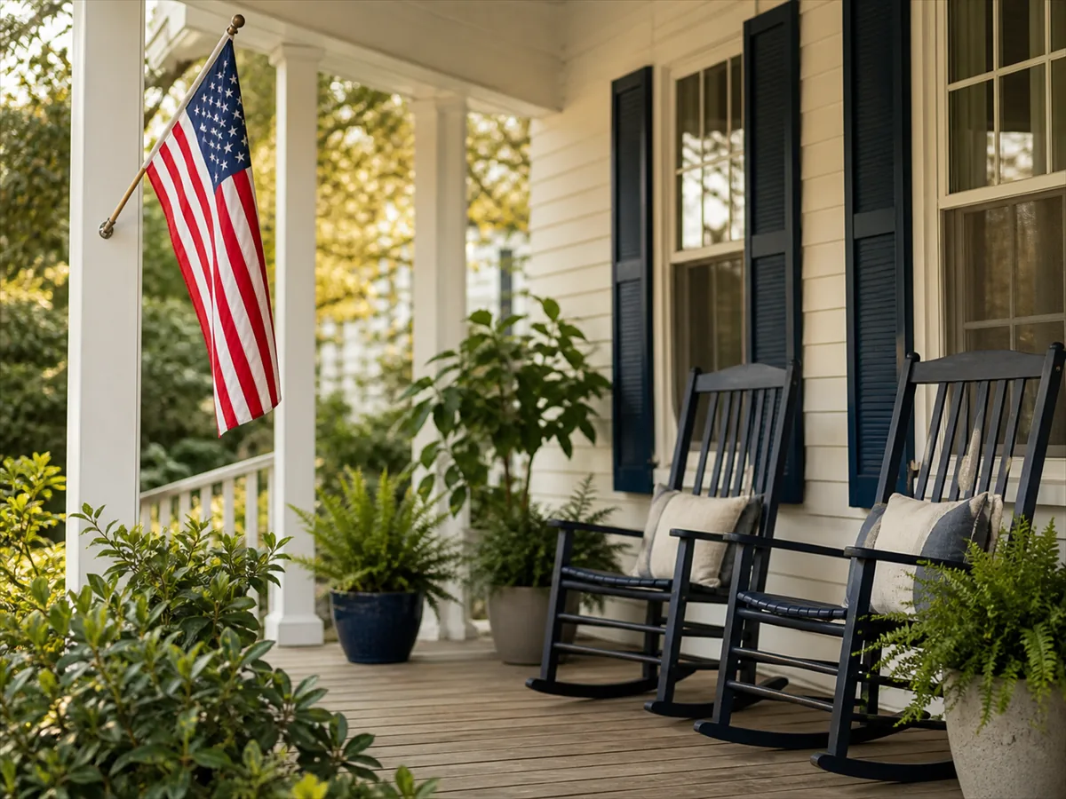 Veteran and family in front of their new home